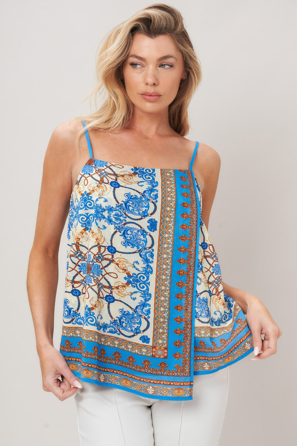 AZURE CHARM WOVEN TOP.