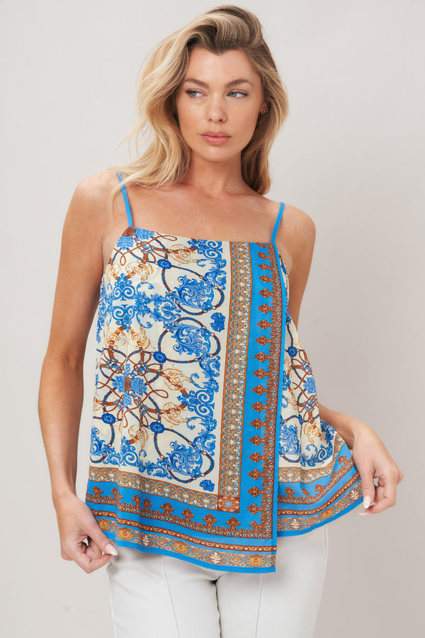 AZURE CHARM WOVEN TOP.