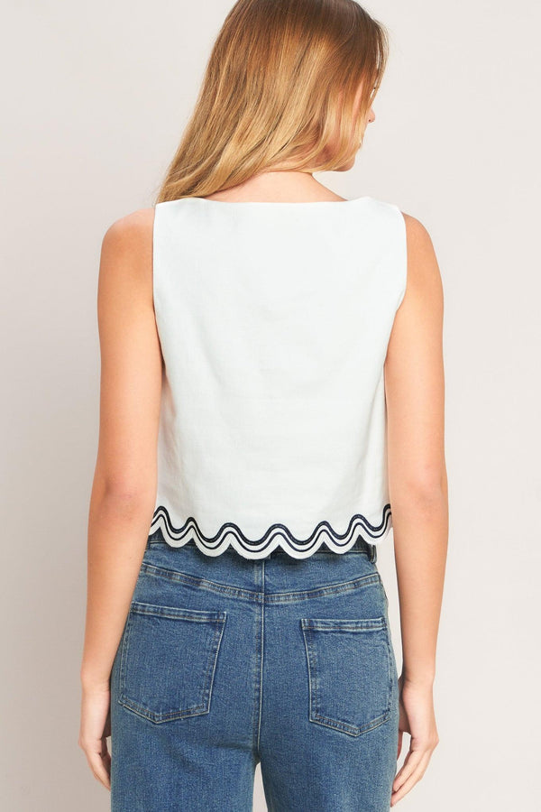 URBAN WAVE WOVEN TOP.