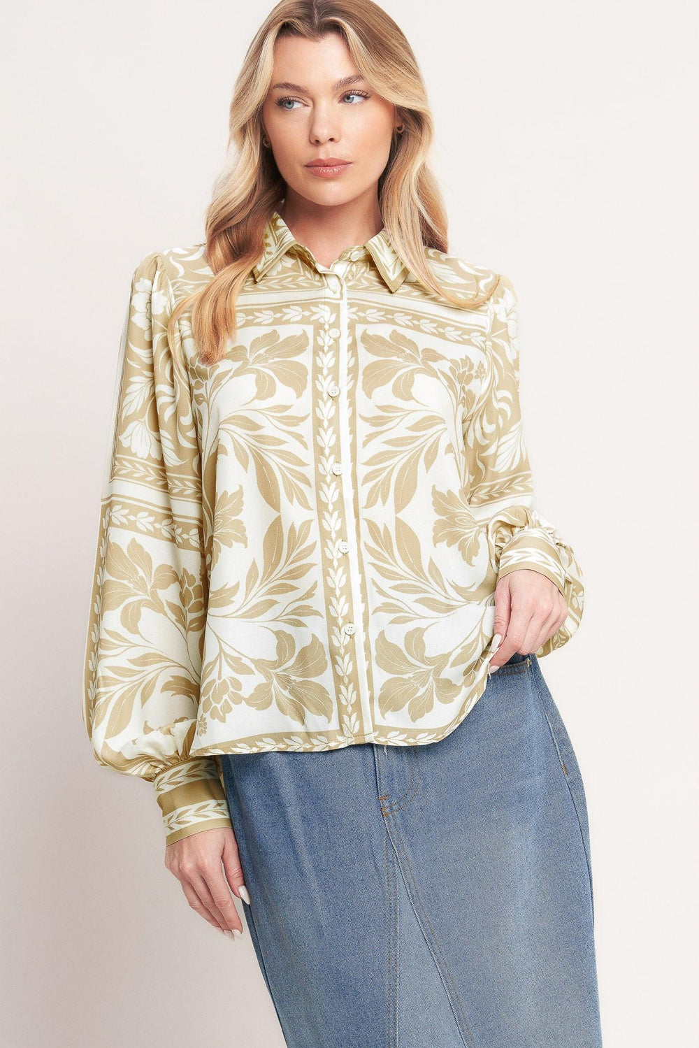 PALM BAZAAR WOVEN TOP.