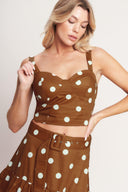 
A printed woven bustier top and smocked back bodice. Matching skirt IK7778T

Details:

Self : 100% Cotton
Lining : 100% Polyester

Size &amp; Fit

- Model is 5`8" And Wearing Size Small
- Measurements Taken From Size Small
- Approx. Length: 16"