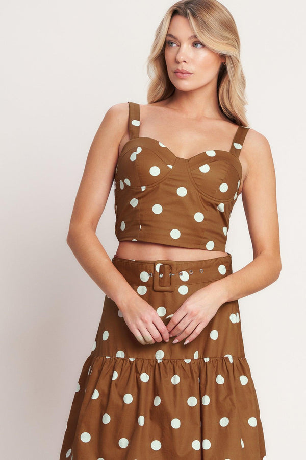 
A printed woven bustier top and smocked back bodice. Matching skirt IK7778T

Details:

Self : 100% Cotton
Lining : 100% Polyester

Size &amp; Fit

- Model is 5`8" And Wearing Size Small
- Measurements Taken From Size Small
- Approx. Length: 16"