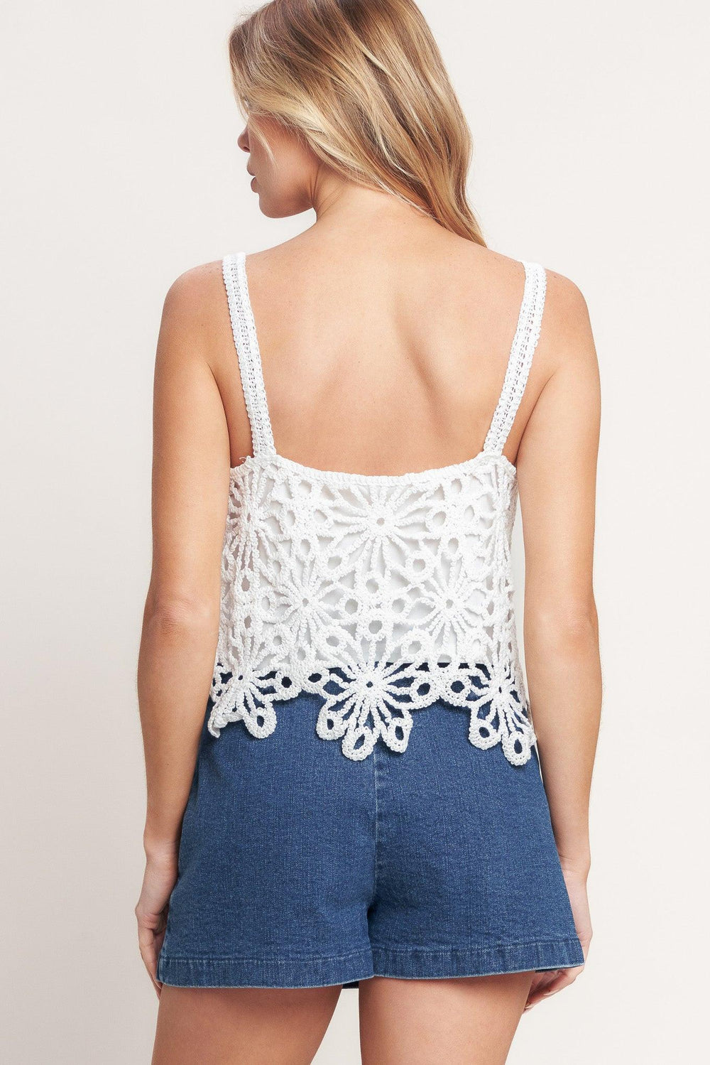
A crochet lace top with lining

Details:

Self : 100% Cotton
Lining : 100% Polyester

Size &amp; Fit

- Model is 5`8" And Wearing Size Small
- Measurements Taken From Size Small
- Approx. Length: 21"