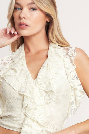 BALLET MUSE WOVEN LACE TOP.
