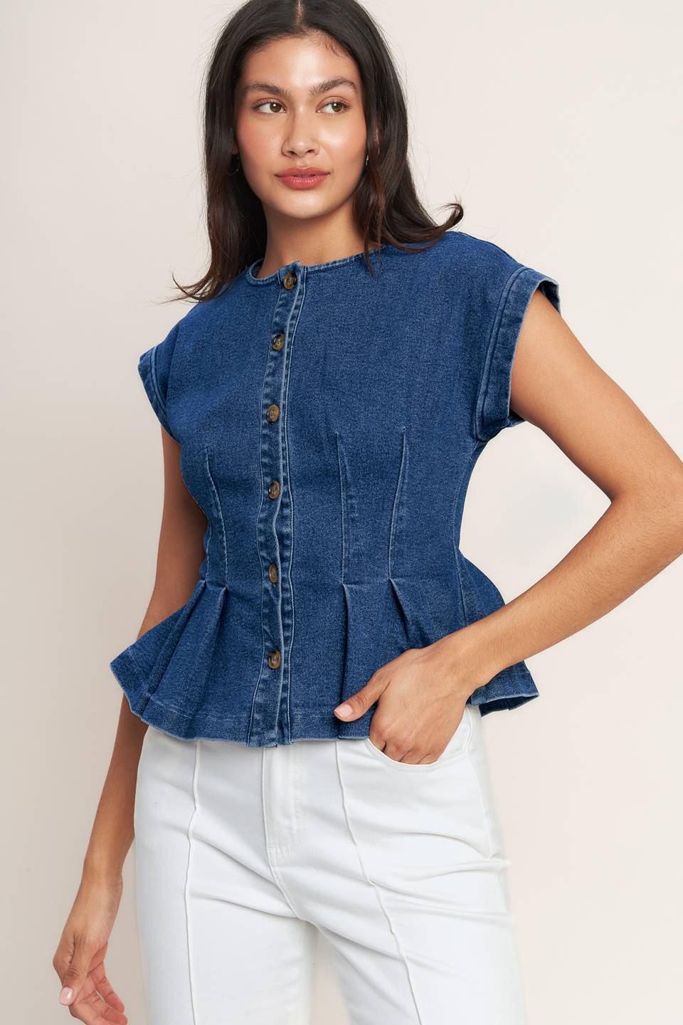 THE ONE YOU KEEP DENIM TOP