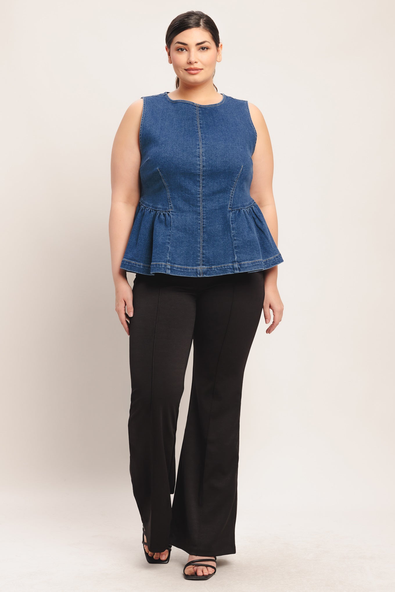 MODERN FLOUNCE DENIM TOP - Flying Tomato - TOPS - Flying Tomato