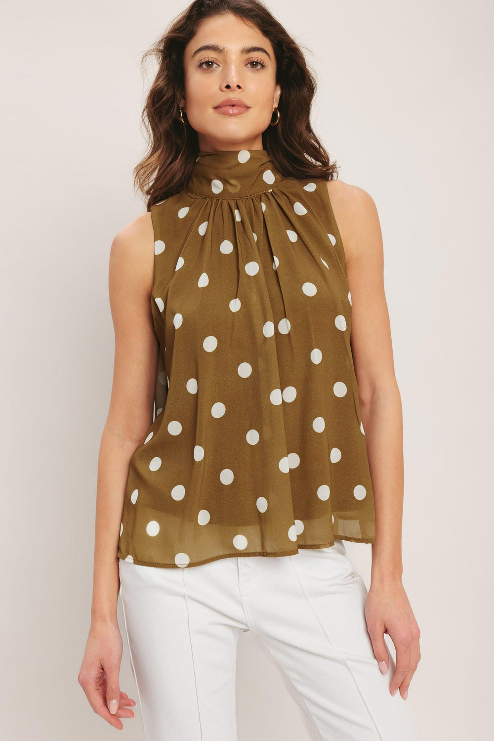 RETRO POP DOT WOVEN TOP.