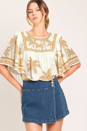 BREEZE STORY WOVEN TOP.