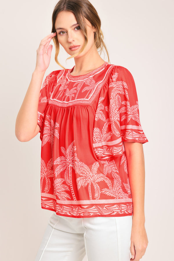 BREEZE STORY WOVEN TOP.
