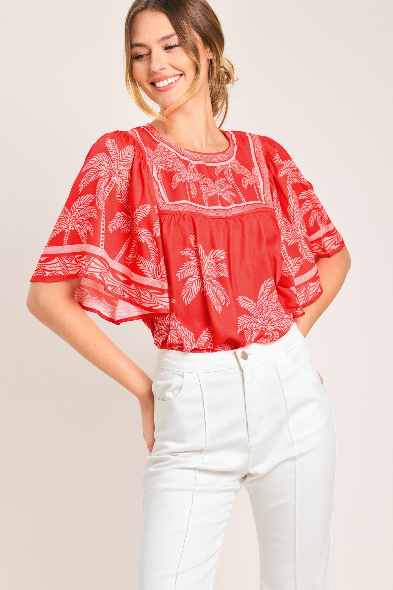 BREEZE STORY WOVEN TOP.