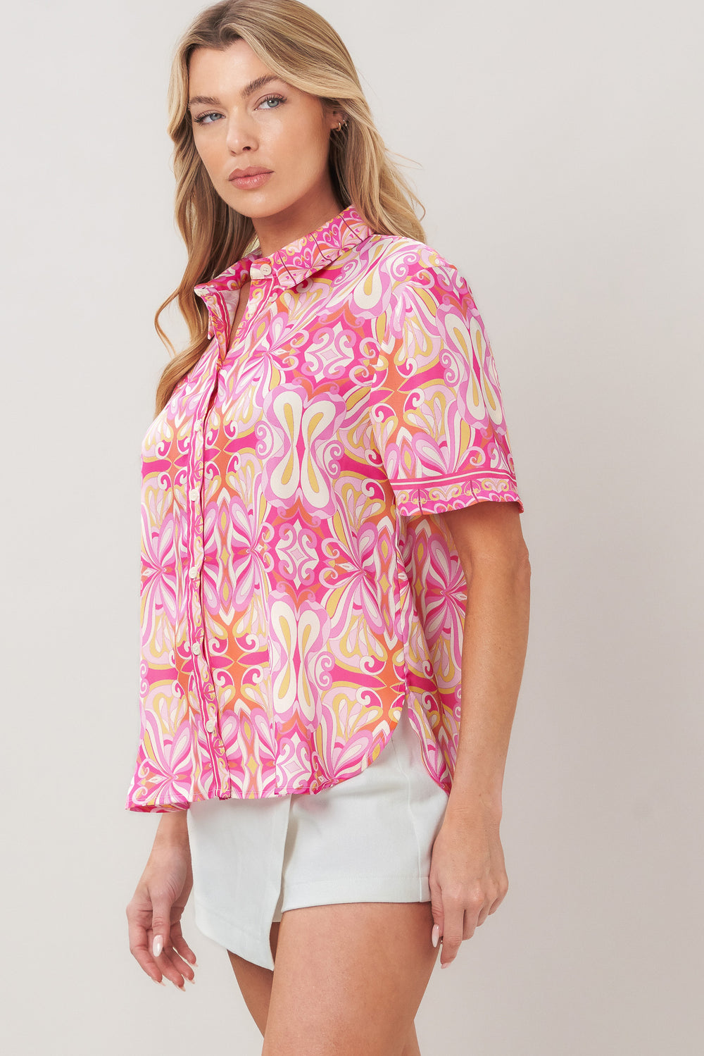 CANDY ORBIT WOVEN TOP.