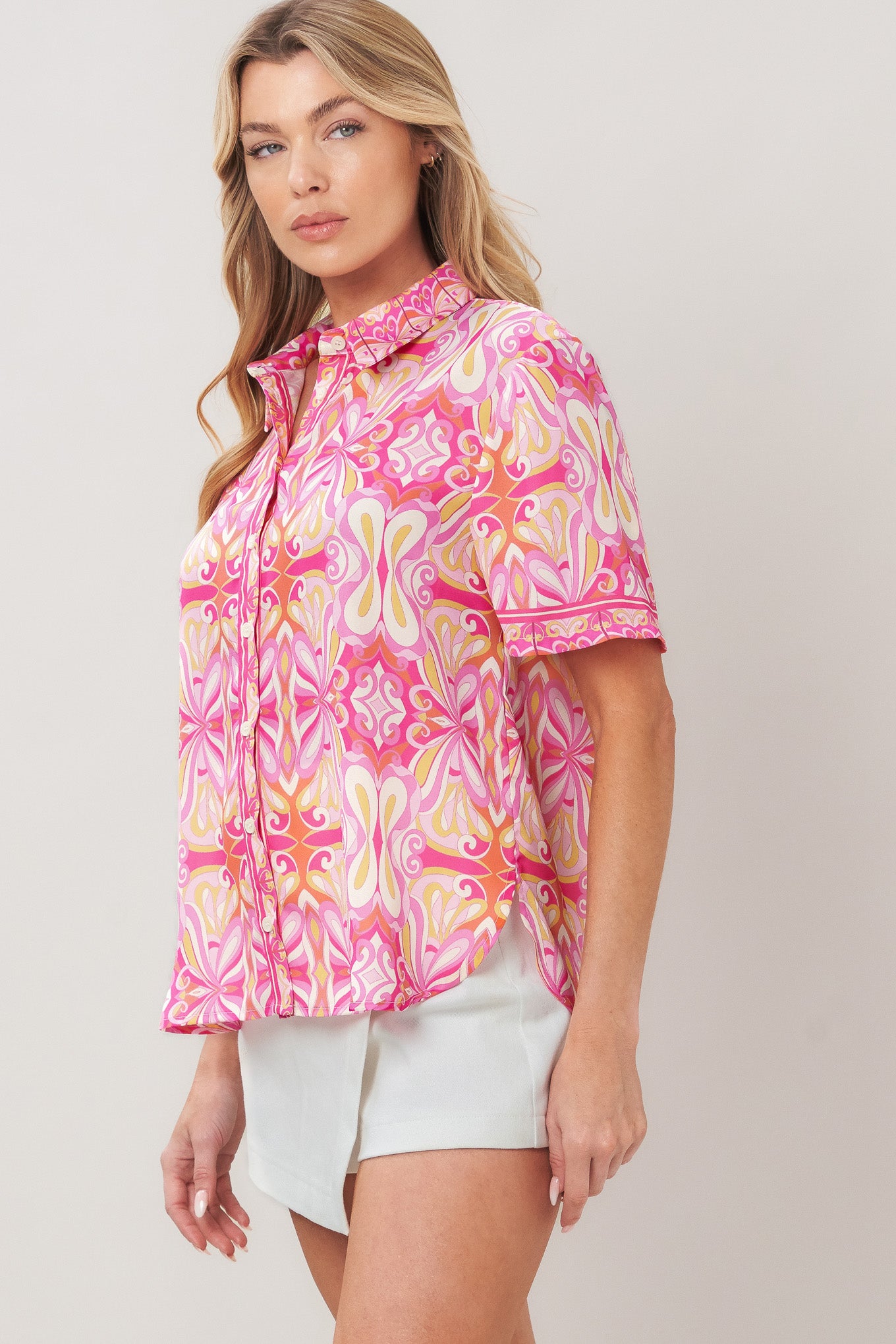 CANDY ORBIT WOVEN TOP.