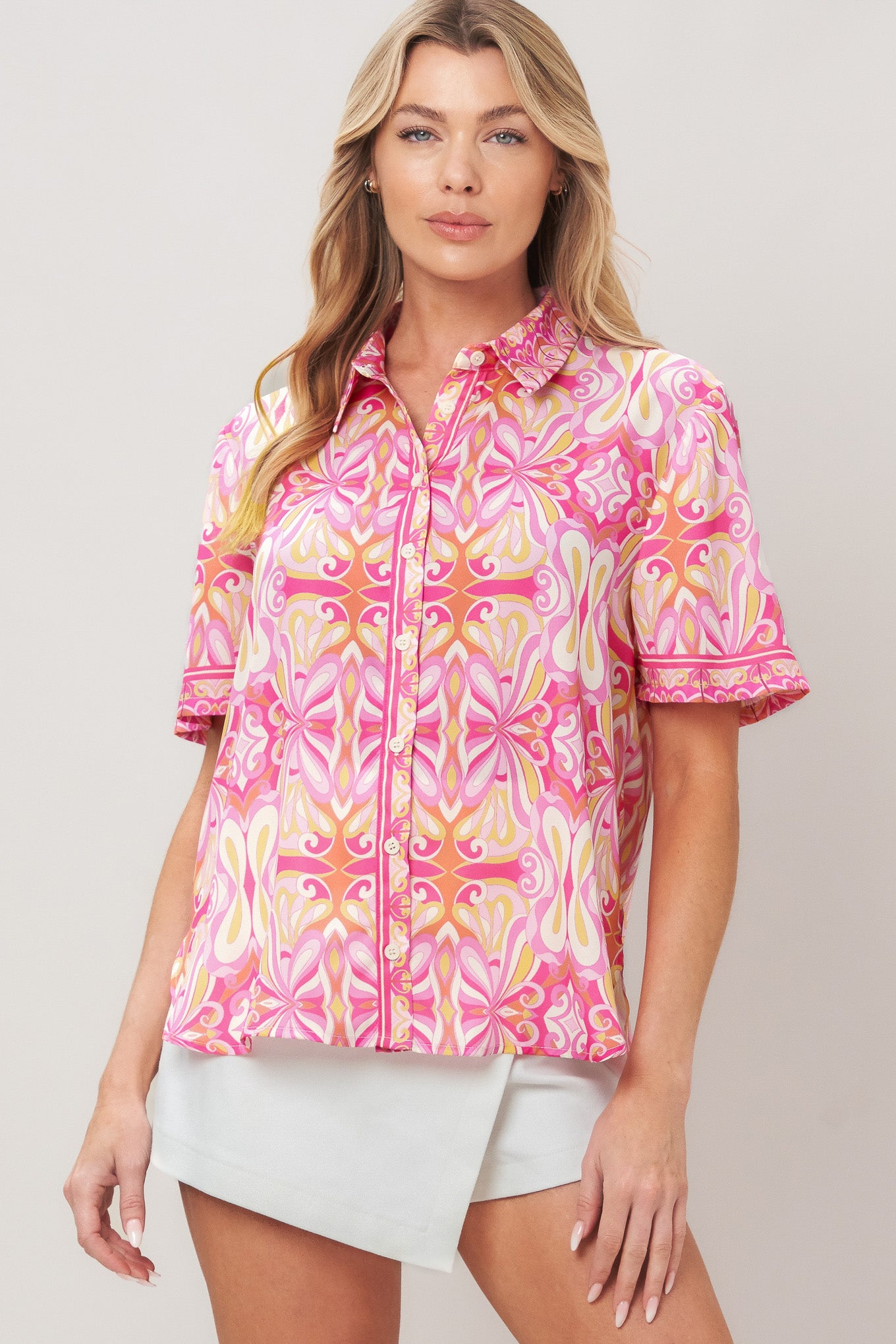 CANDY ORBIT WOVEN TOP.