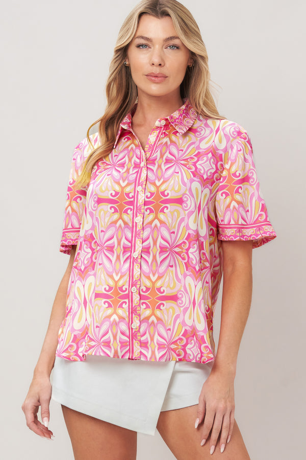 CANDY ORBIT WOVEN TOP.