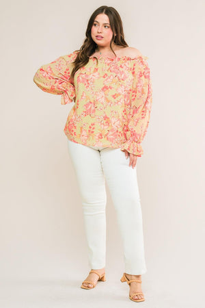 FEELS LIKE FATE WOVEN OFF SHOULDER TOP.