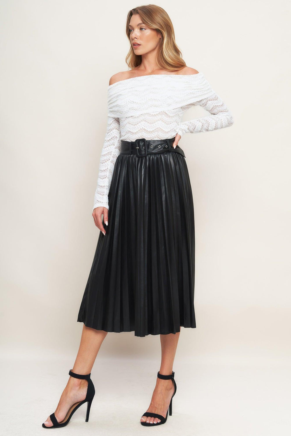 YOU FILL MY LIFE WITH LEATHER MIDI SKIRT.