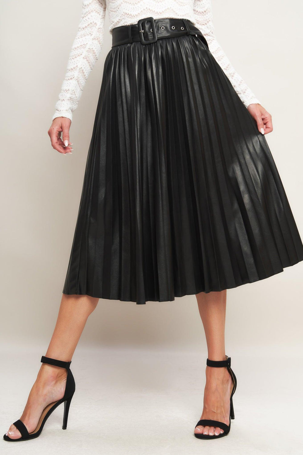 YOU FILL MY LIFE WITH LEATHER MIDI SKIRT.