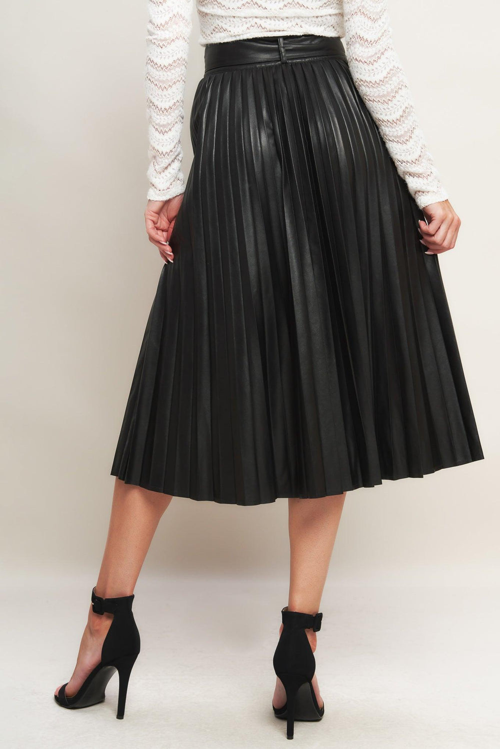 YOU FILL MY LIFE WITH LEATHER MIDI SKIRT.
