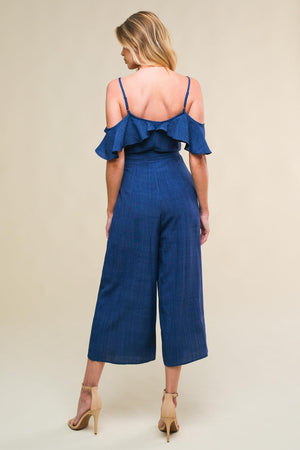 SING ME BACK HOME WOVEN JUMPSUIT.