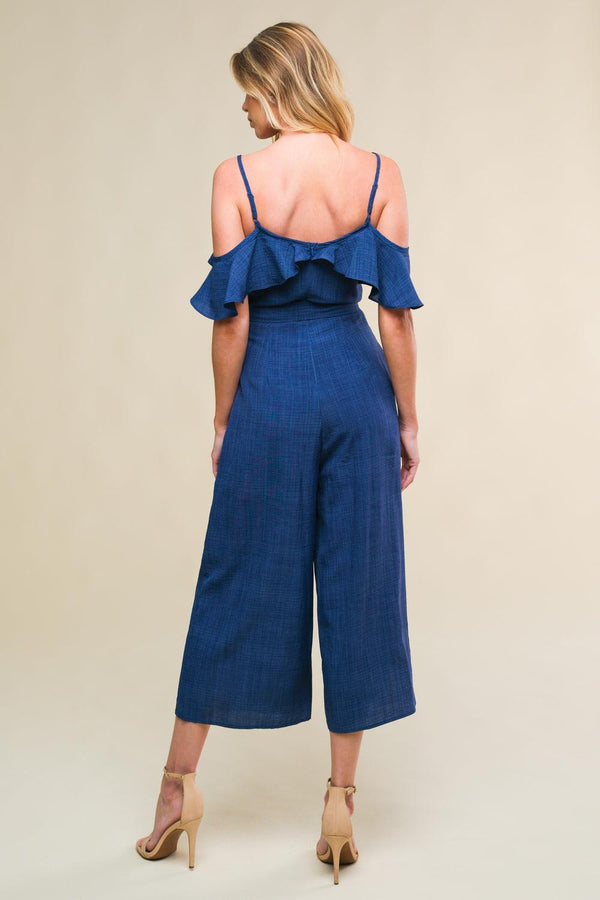 SING ME BACK HOME WOVEN JUMPSUIT.
