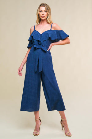 SING ME BACK HOME WOVEN JUMPSUIT.