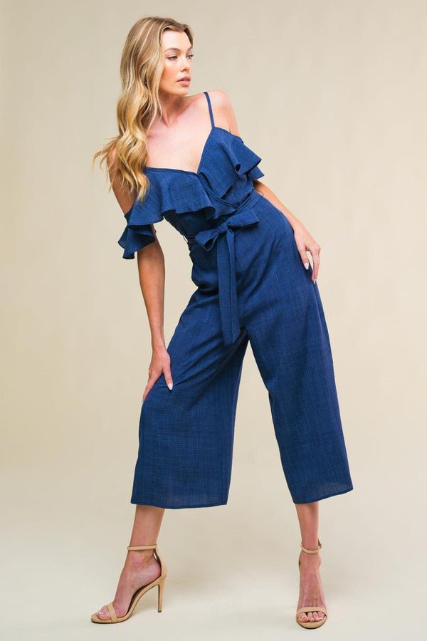 SING ME BACK HOME WOVEN JUMPSUIT.