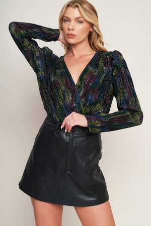 STAY THE NIGHT WOVEN BODYSUIT.