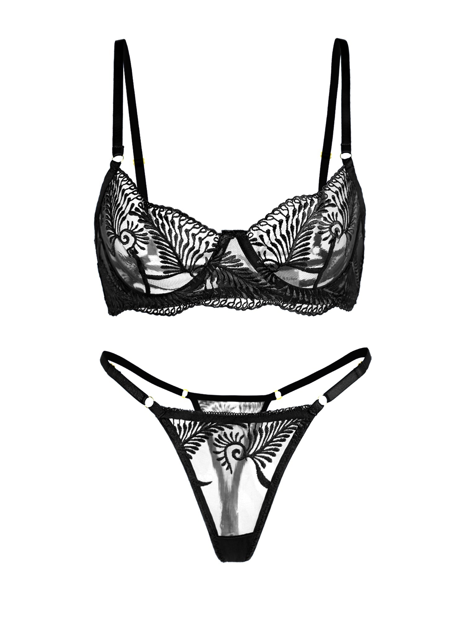 Elegant Essence Embroidery Lingerie Set