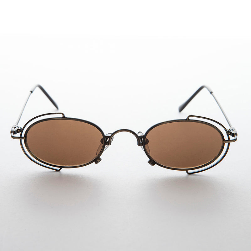 Tiny Oval 90s Metal Vintage Sunglasses - Klaus