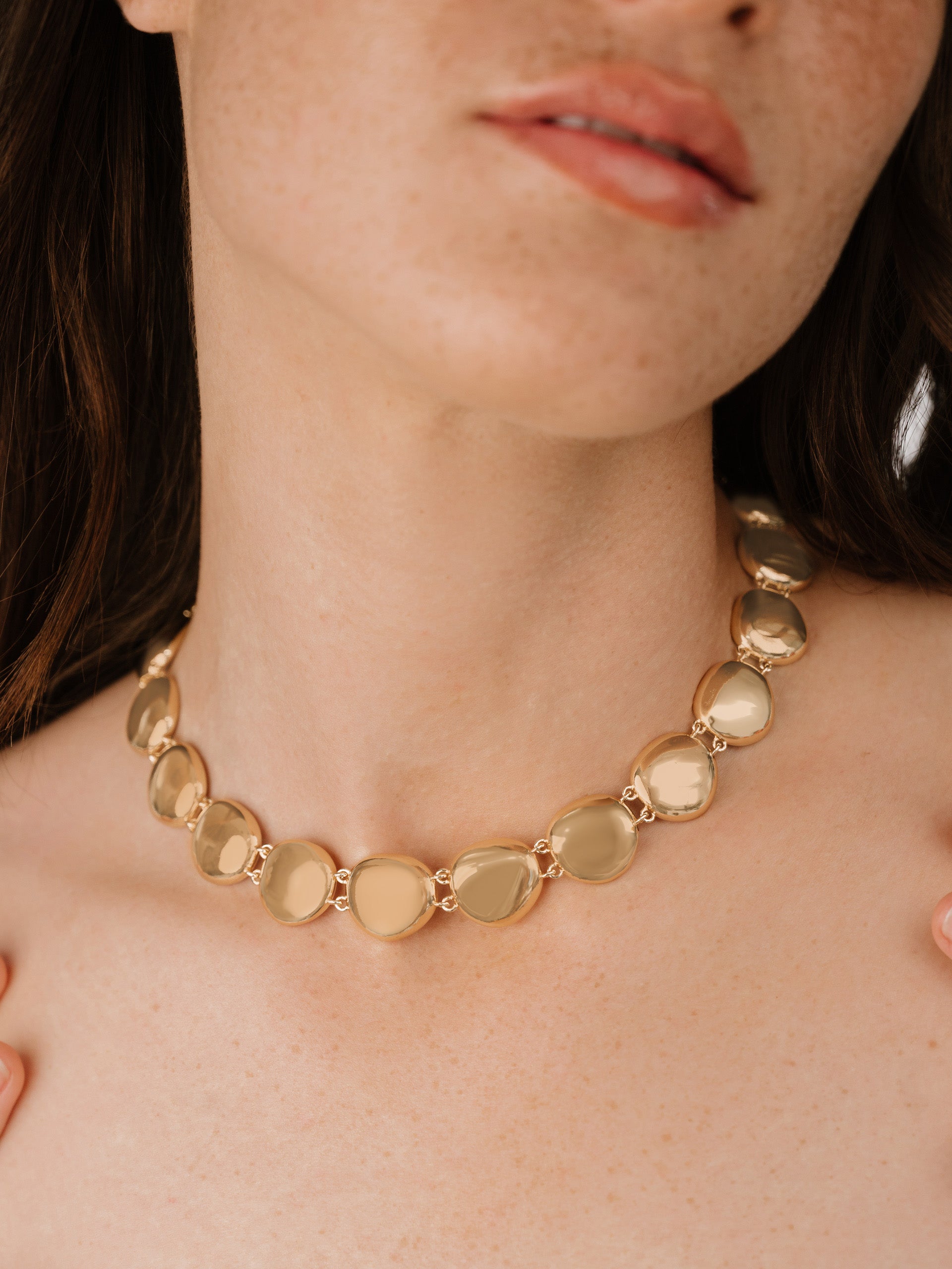 Polished Pebble Choker Necklace