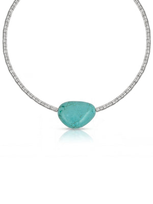 Beaded Turquoise Nugget Necklace