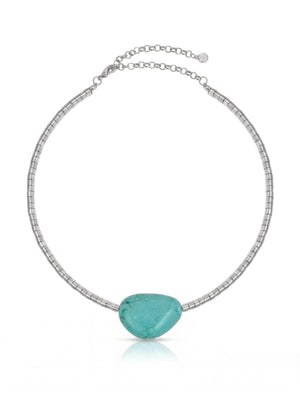 Beaded Turquoise Nugget Necklace