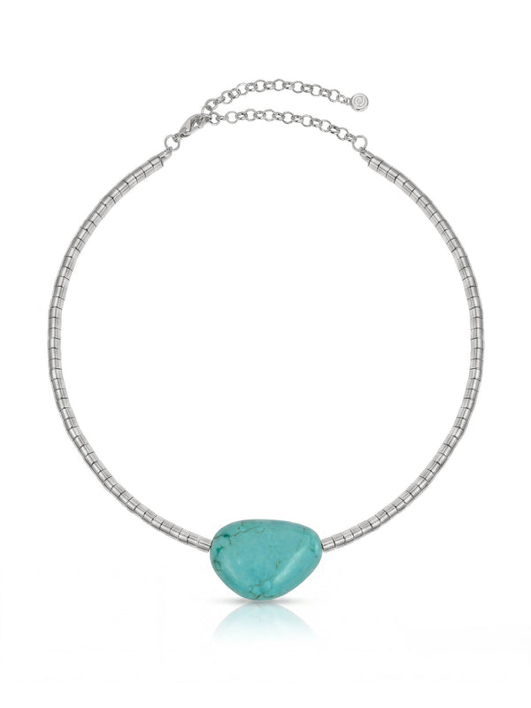 Beaded Turquoise Nugget Necklace