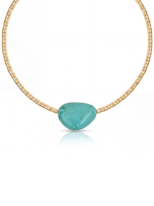 Beaded Turquoise Nugget Necklace