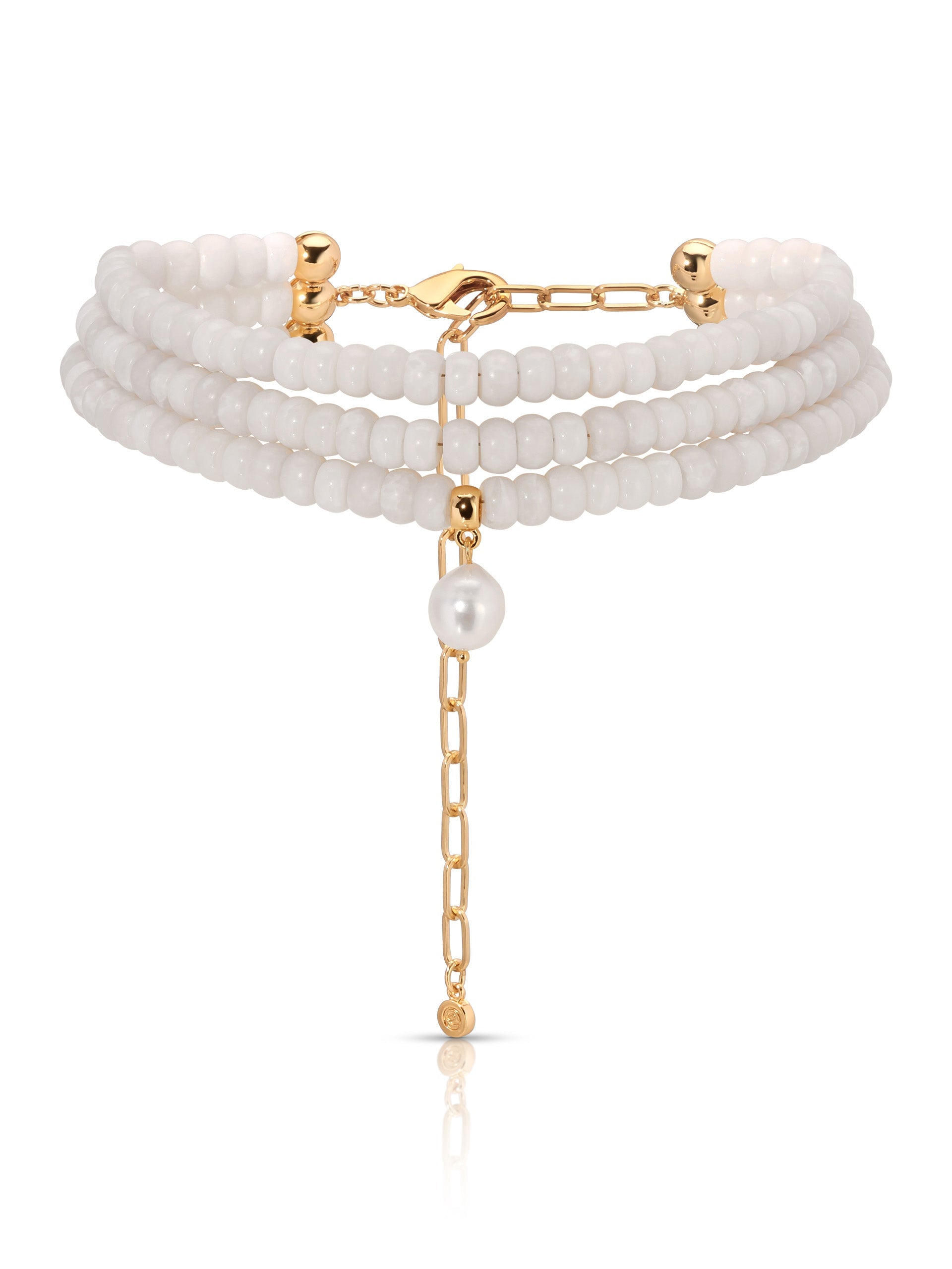 Marina Layers White Quartz Necklace.
