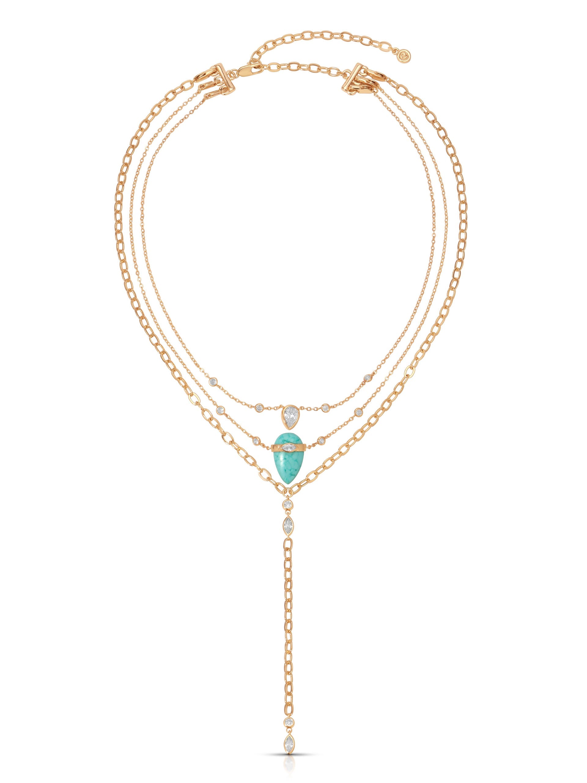 Turquoise Solstice Layered Necklace - Flying Tomato - Necklaces - Ettika