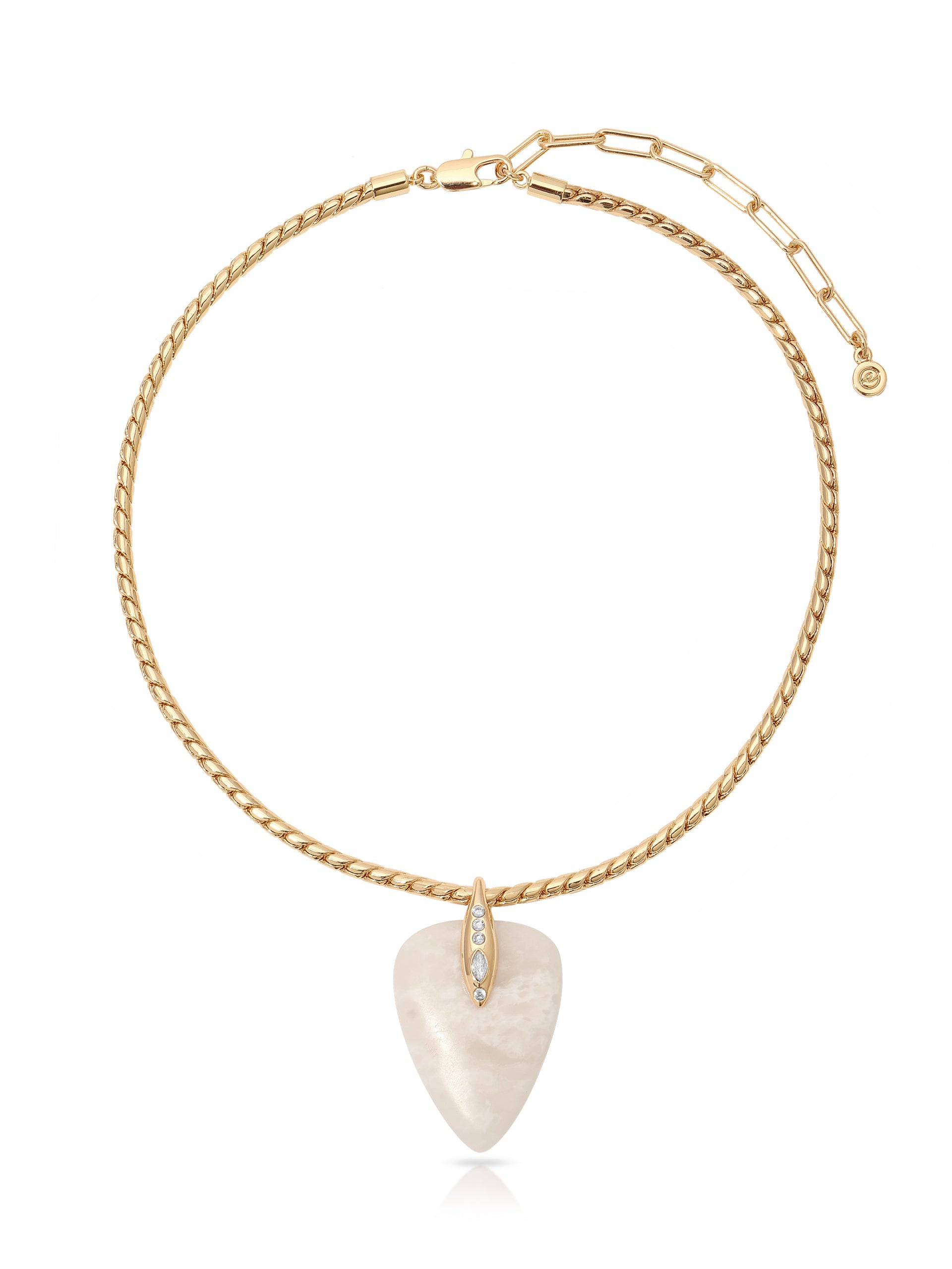 Solstice Pendant Choker in Bone.