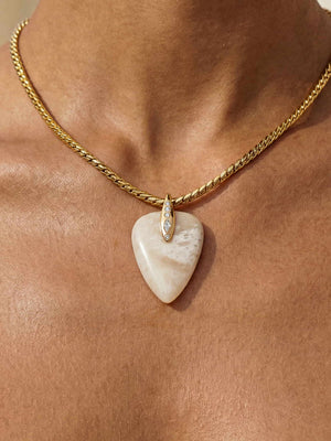 Solstice Pendant Choker in Bone.