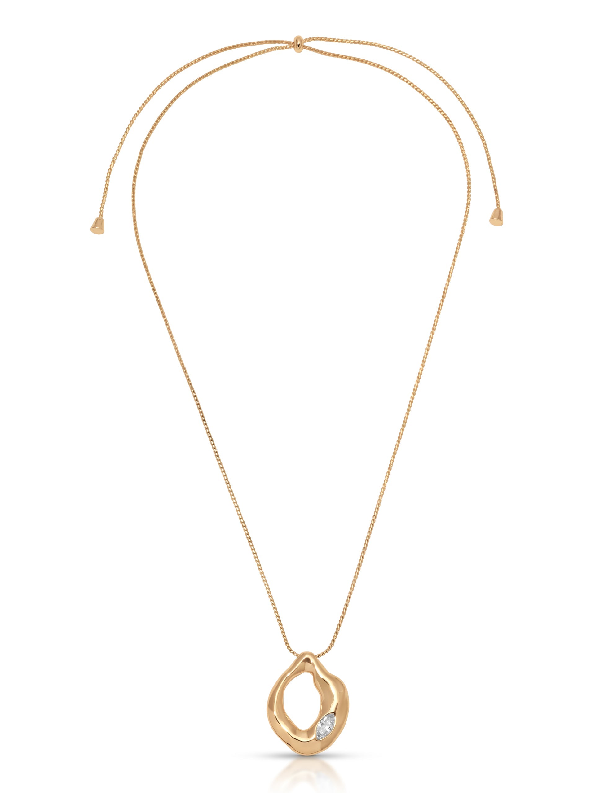 Molten Marquise Pendant Necklace.