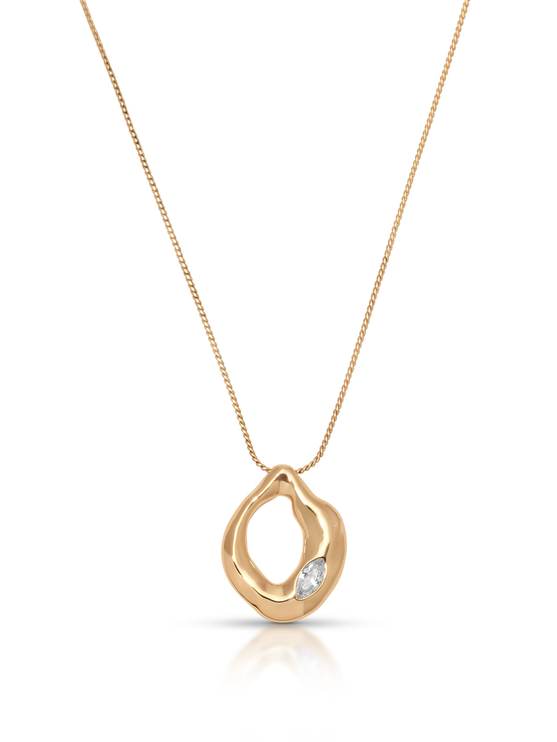 Molten Marquise Pendant Necklace.