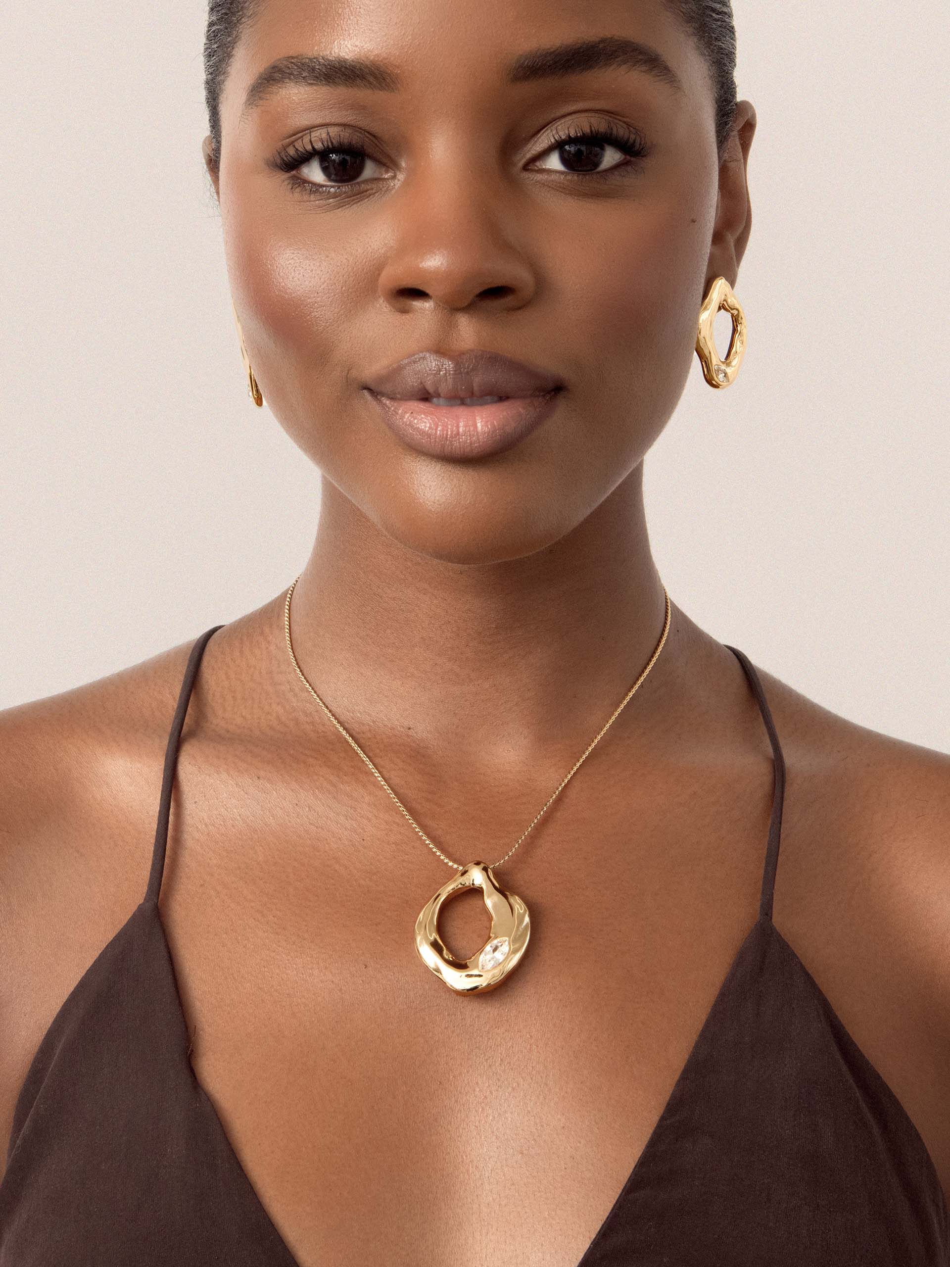 Molten Marquise Pendant Necklace.