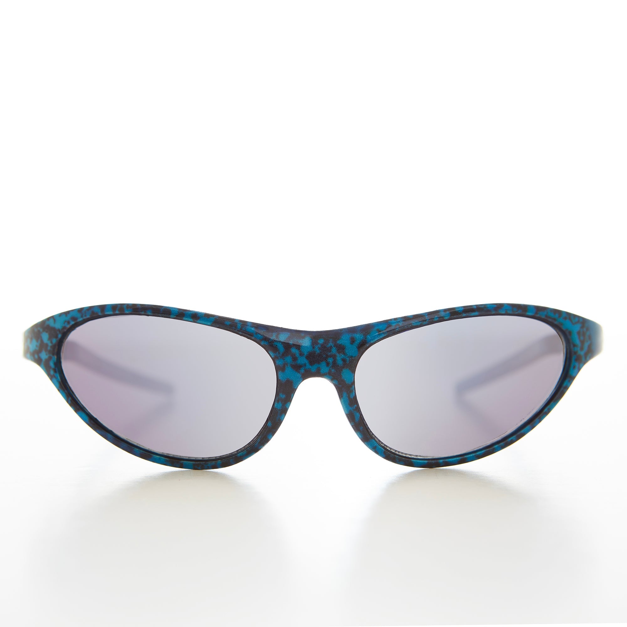 90s Metallic Sporty Wrap Around Sunglasses - Nexus