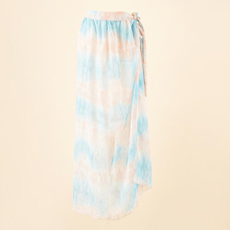Chiffon Printed Beach Cover up Sexy Slit Skirt Vacation Skirt Beach Cover Up Women