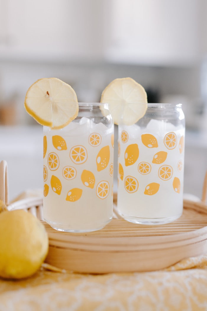 Lemon Can Can Glass