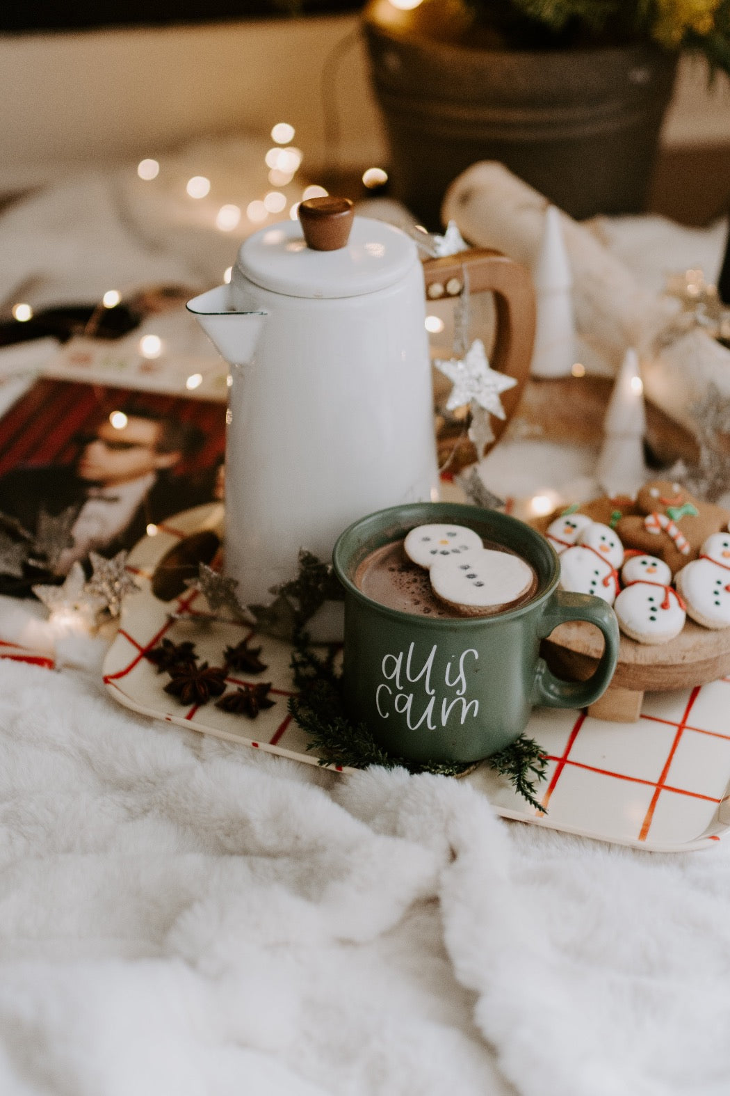 All is Calm, All is Bright Green Camper Mug