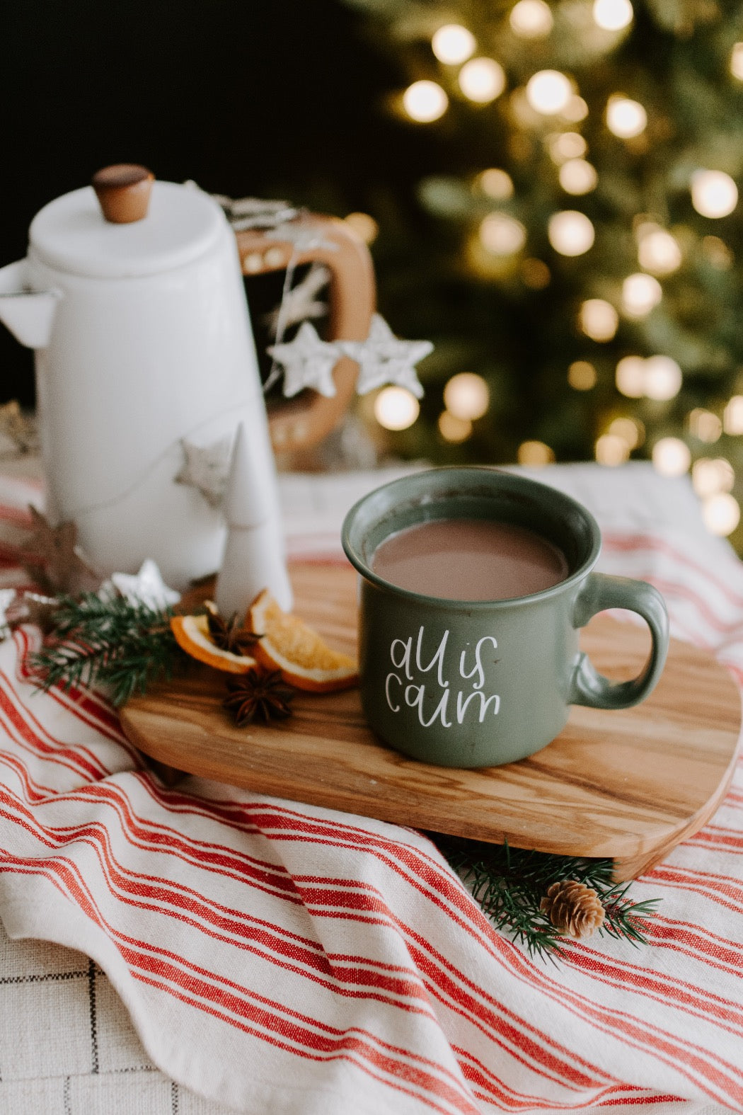 All is Calm, All is Bright Green Camper Mug