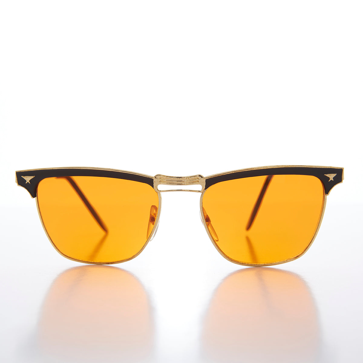 Amber Lens Horn Rim Classic Vintage Sunglass - Pop