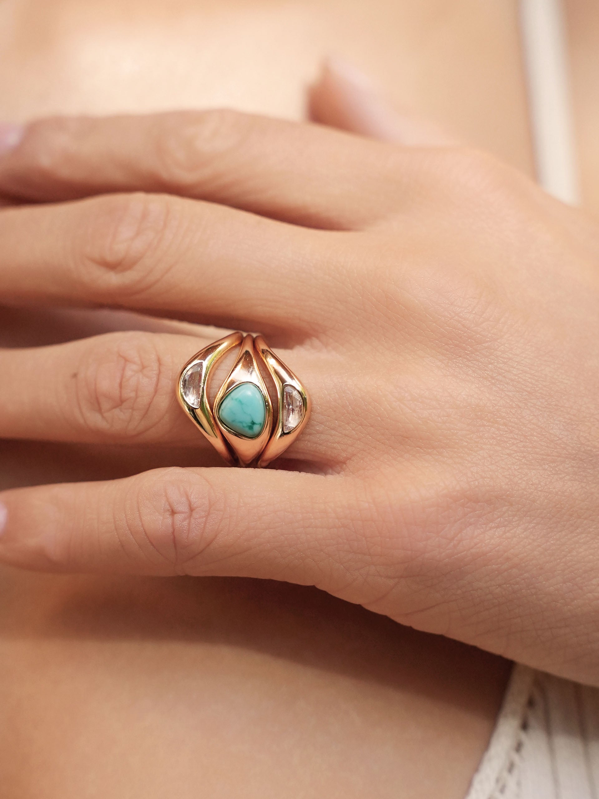 Turquoise Solstice Ring Stack - Flying Tomato - Rings - Ettika