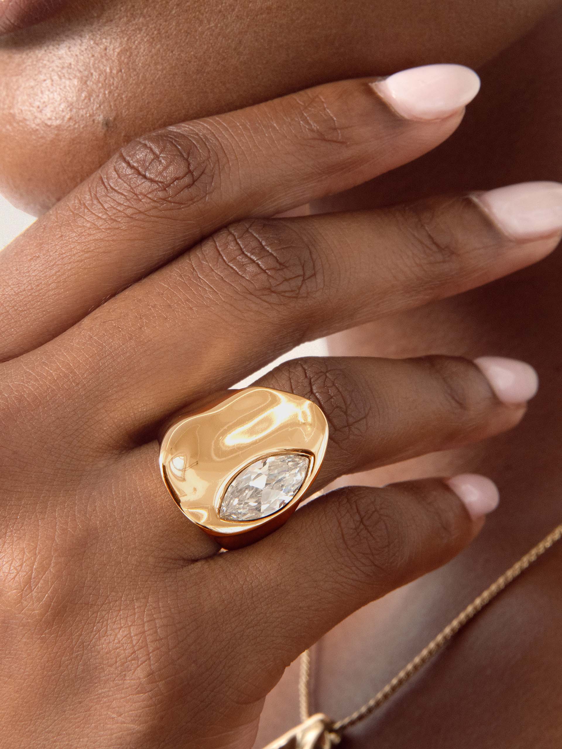 Liquid Crystal Statement Ring.