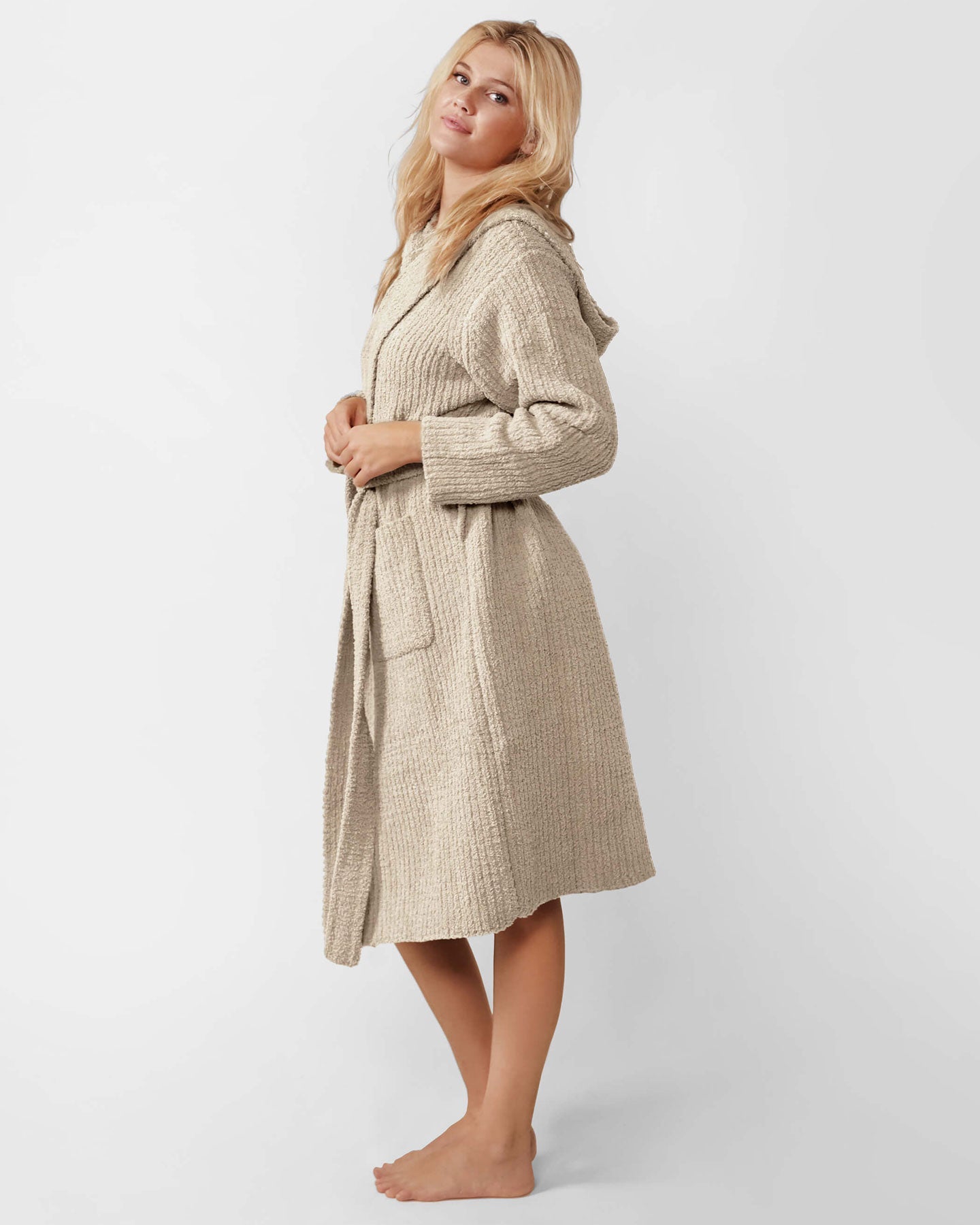 Ribbed Hooded Robe